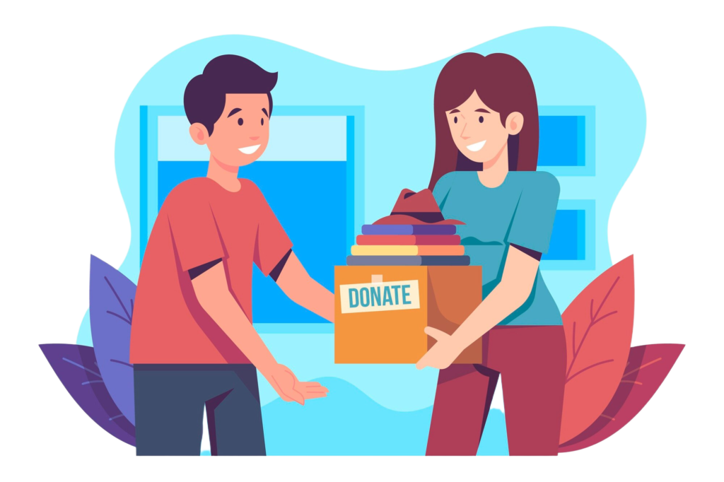 Hand drawn clothing donation
